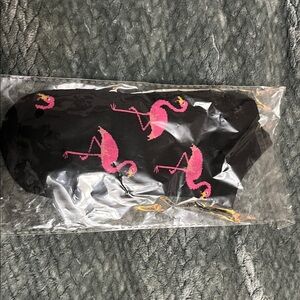 Flamingo Patterned Black Socks